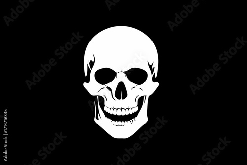 skull on black background
