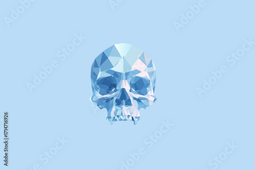 blue skull on black background