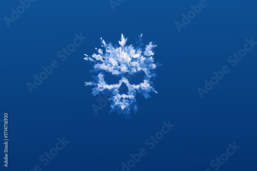 frosty snowflakes on blue background