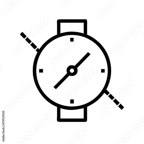 Vector art of classic wristwatch, a timeless accessory for timekeeping, combines style and functionality, offering convenience and elegance in daily life
