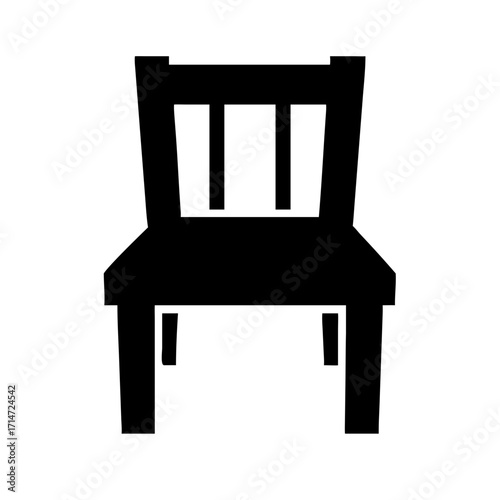 Vector art of simple chair, a fundamental piece of furniture for seating, providing comfort and support in various settings