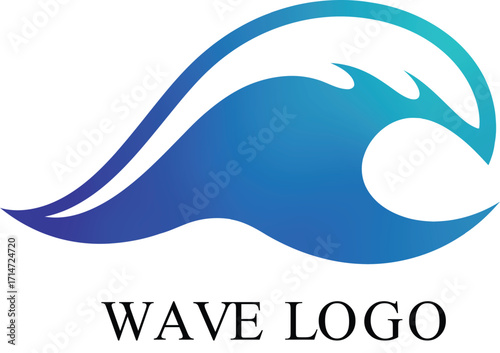 Vector art of modern wave logo design for ocean or water related business on a transparent background