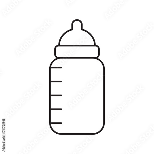 Simple Outline of a Baby Bottle for Feeding Infants, Essential for New Parents