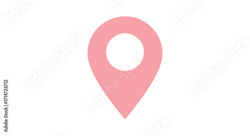 Pink Location Pin Icon with Circular Cutout Design.