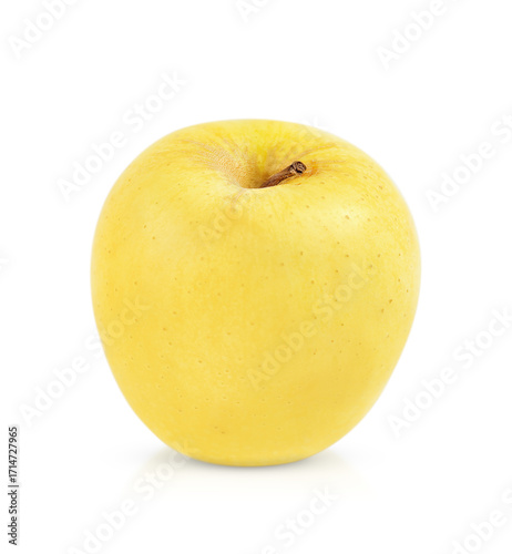 yellow Gold Delicious apple is highlighted on a transparent background