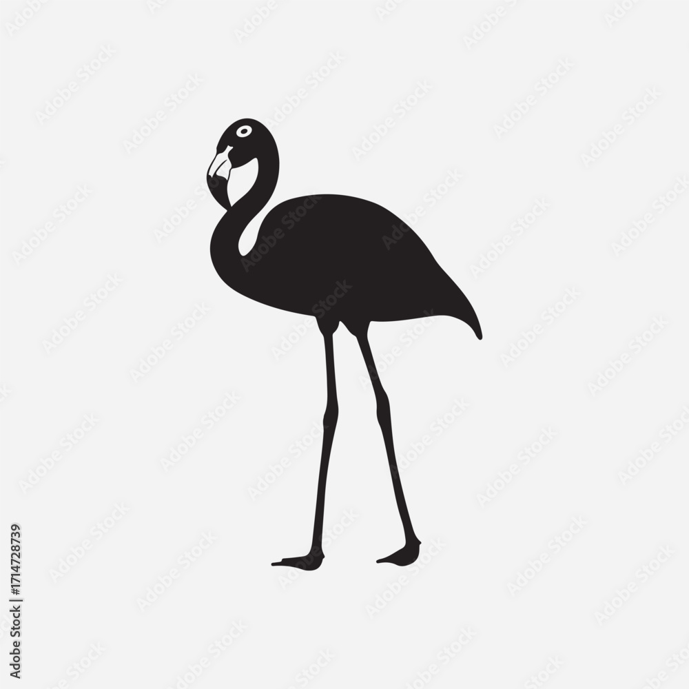 Obraz premium Download stunning Flamingo vector designs in high-quality formats. Perfect for logos, t-shirts, invitations, posters, decals, and tropical-themed artwork