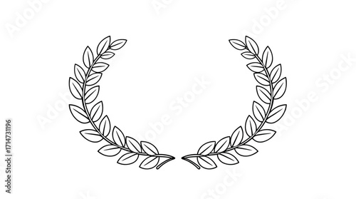 A simple, elegant laurel wreath design, perfect for awards or emblems.