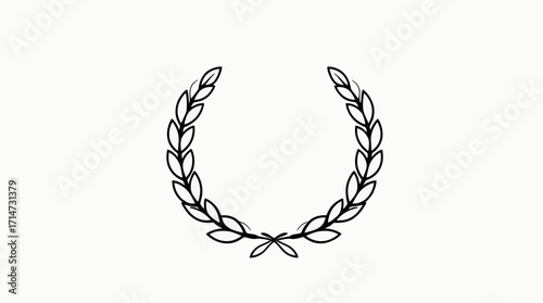 Simple black line drawing of a laurel wreath, a classic symbol of victory or achievement.