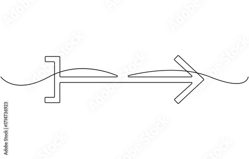 Square brackets icon line continuous drawing vector. 