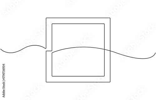 Square brackets icon line continuous drawing vector. 