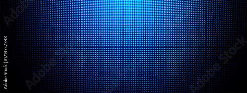 LED blue panel featuring SMD pixel and RGB texture. Digital grid patterns for stage backdrops. Seamless projections or abstract dots for club visuals.