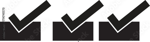 Three variations of check mark icons