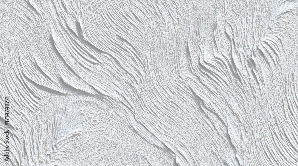 Obraz premium White textured surface displays swirling patterns creating a soft, flowing abstract design ideal for backgrounds and creative projects indeed.