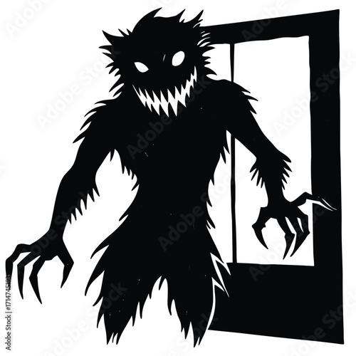 Black man Wolf Vector Animal Silhouette Logo Illustration