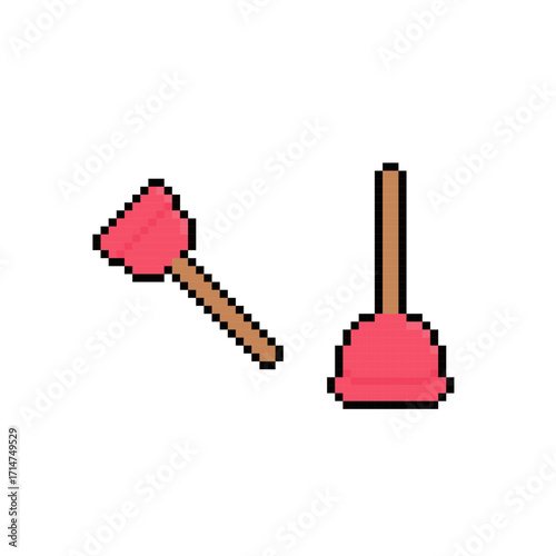 toilet plunger icon pixel art