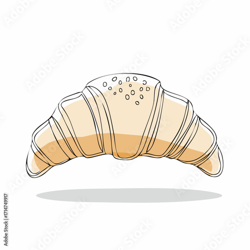 vector illustration of croissant