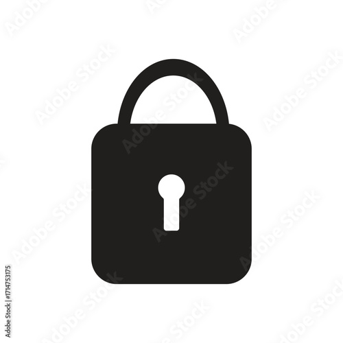 lock icon on metal button