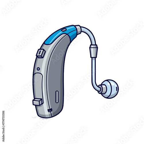 Illustration of a Behind-the-Ear (BTE) Hearing Aid.