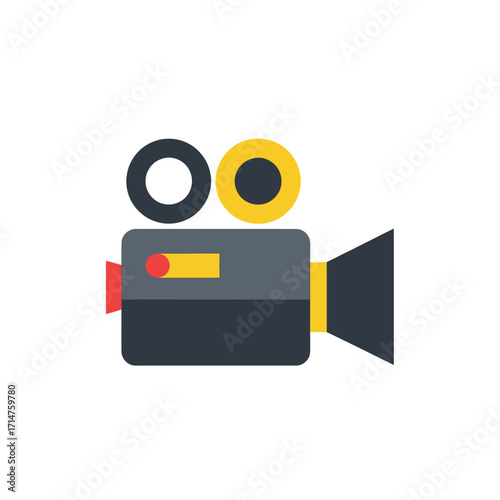 A detailed illustration of a vintage movie camera, capturing the essence of filmmaking and cinema.