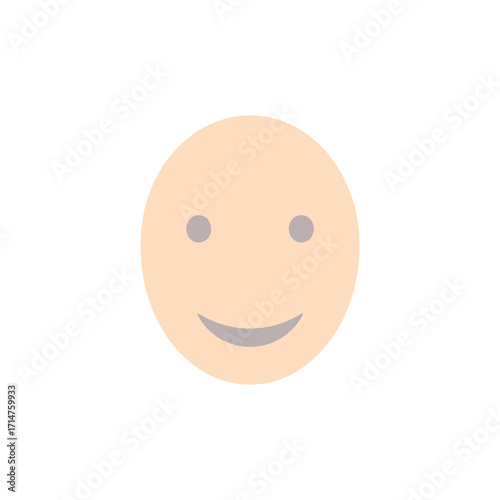 A simple, stylized smiley face icon with a gentle smile, rendered in a flat, minimalist design against a white background.
