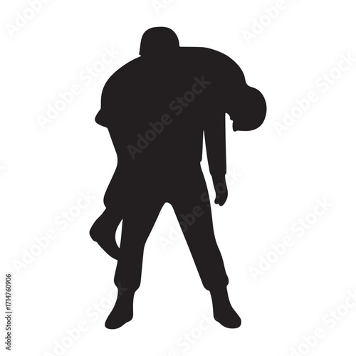 Vector art of silhouette of a soldier carrying another