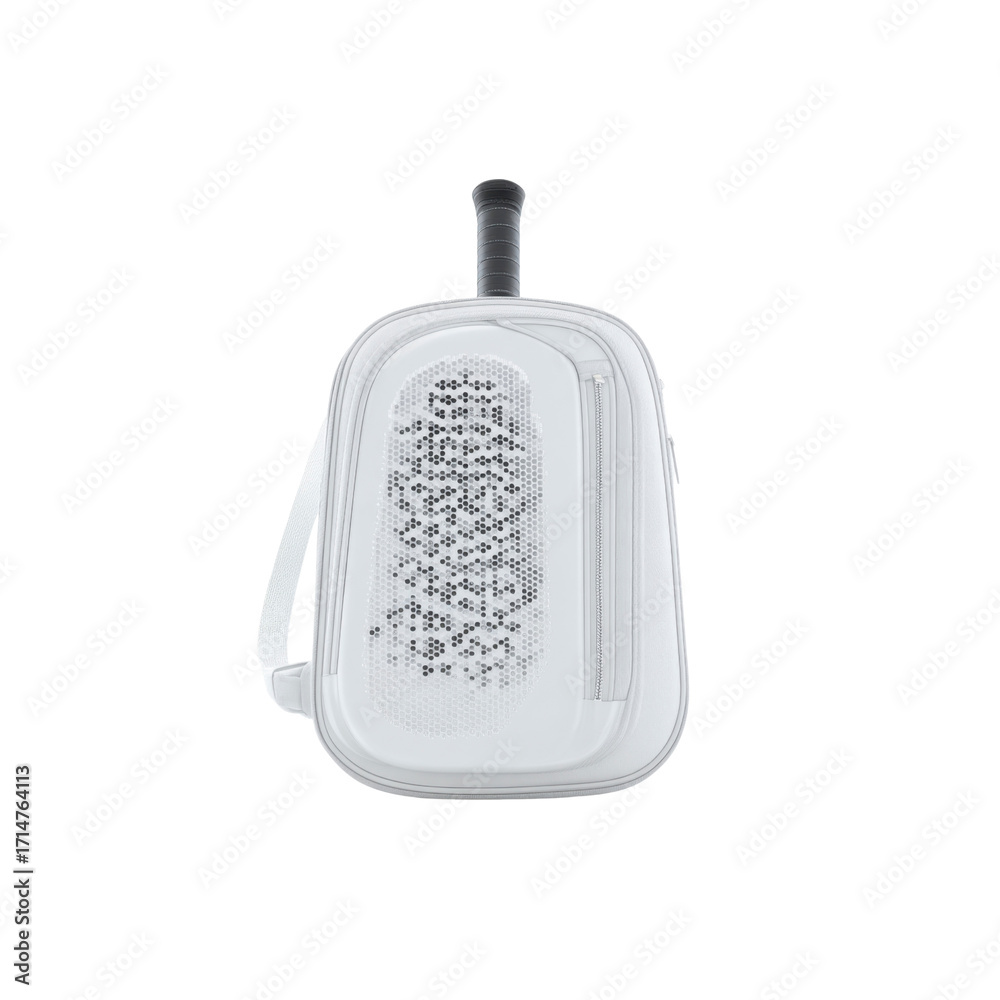 Obraz premium Modern White Paddle Tennis Backpack with Racket