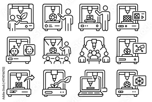 Demonstration unit printing icon printer interactive bio predictive educational training vector tissue