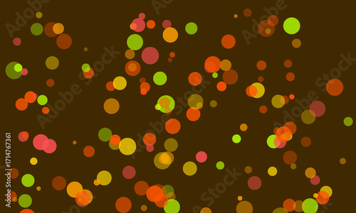 Scattered Colorful Circles on Brown Background bokeh