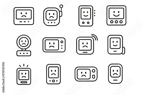Icon panel predictive mood display ai portable monitor mini vector emotion lightweight