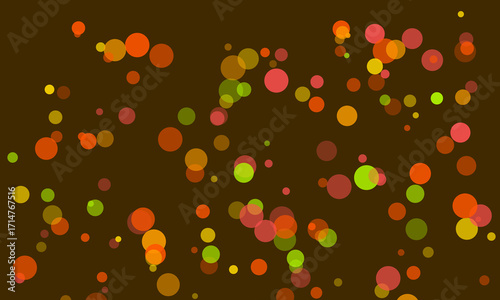 Random Colorful Circles on Deep Brown Background bokeh
