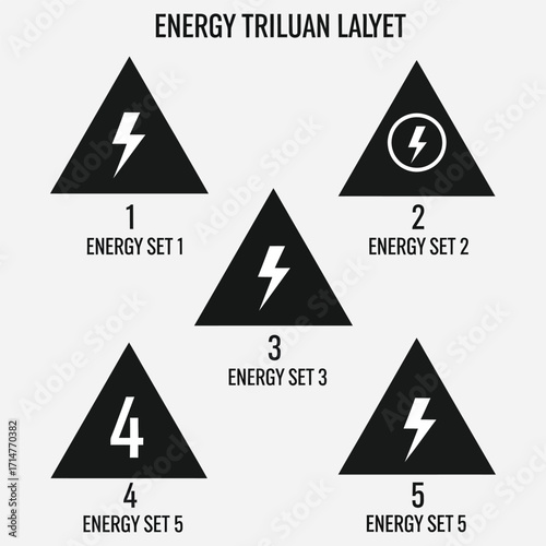 Energy symbol illustration collection electric thunderbolt icons for power and electricity