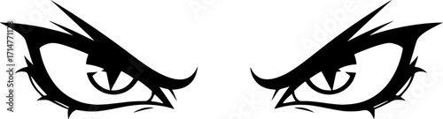A black and white illustration of eyes, simple line art, minimalist design, high contrast, vector graphics