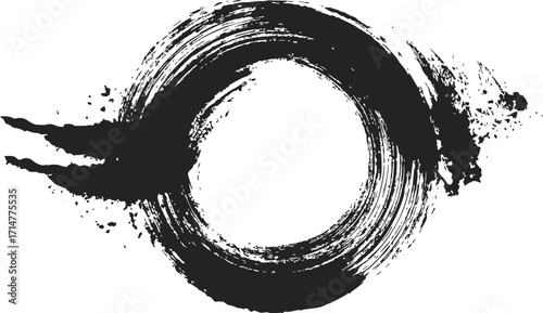 Enso circle sketch hand drawn Zen brushstroke symbol of enlightenment — stock vector