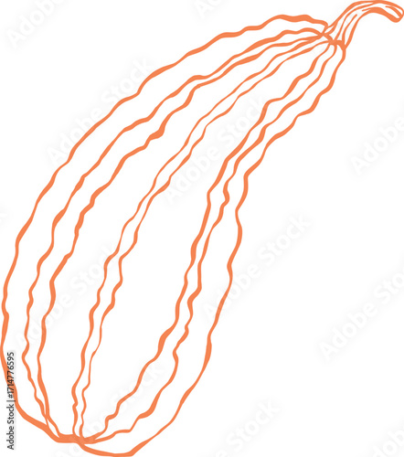 Orange pumpkin outline, Halloween clip art, autumn icon decor