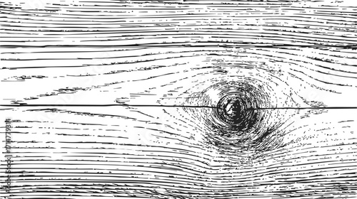 Wood texture sketch hand drawn plank with knot and grain lines — stock vector