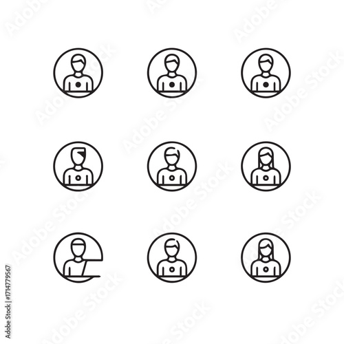 Work from Home Thin Line Icons Set