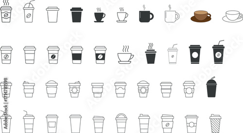 coffee cup icon design template 