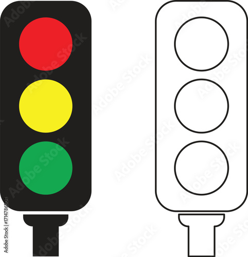  traffic light vector illustration