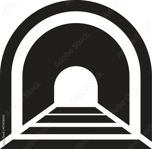 train tunnel vector illustration