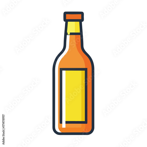 Stylized orange and yellow beverage bottle icon