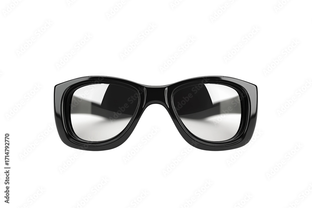 Fototapeta premium Dark-colored 3D glasses for movies isolated on transparent background