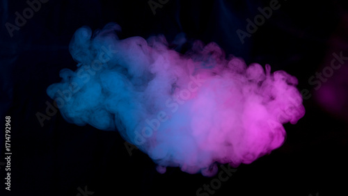 Atmospheric smoke, abstract neon color background, close-up.