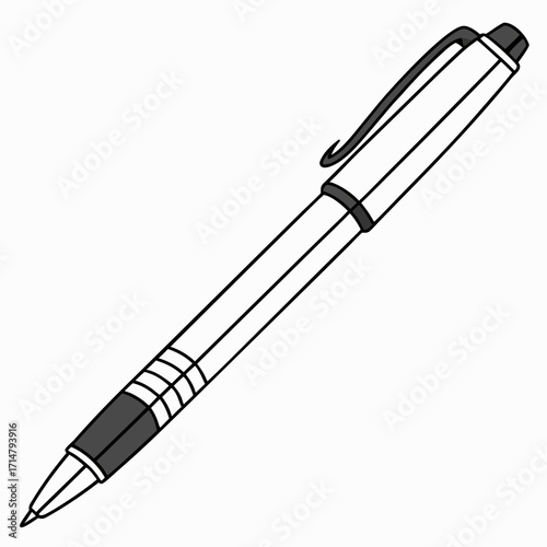 Isometric illustration of a pen for writing purposes