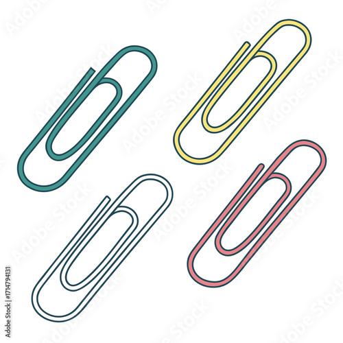 Illustration of colorful paper clips