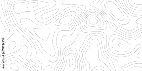 Modern topographic linear background. Wavy line art texture. terrain path isolated on white background.. Geographic line map with elevation assignments. 