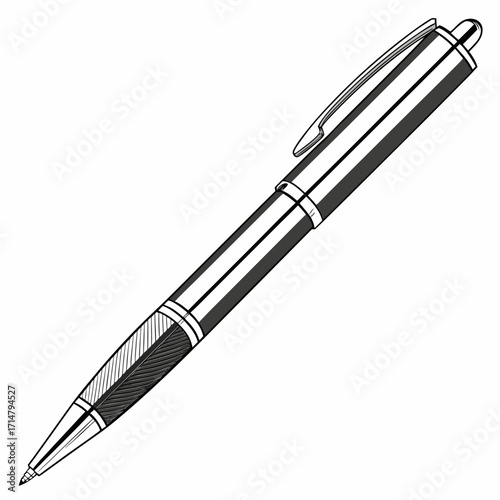 Elegant silver pen, a classic writing instrument