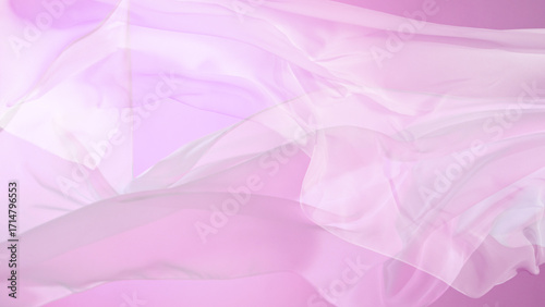 Smooth elegant colorful transparent cloth separated on white background.