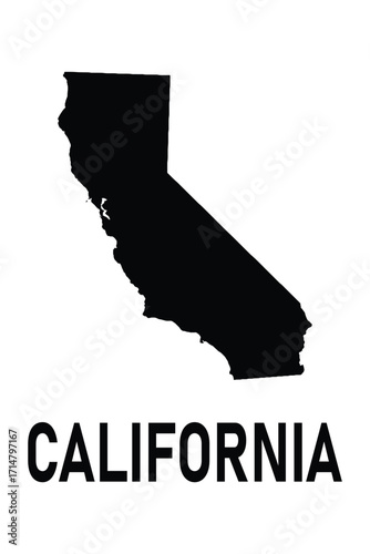 California State Map Silhouette Graphic