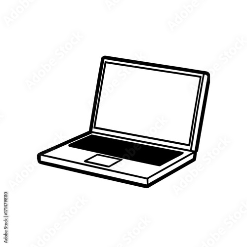 Outline drawing of a laptop