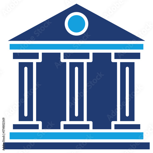 Public Administration Flat Blue Icon